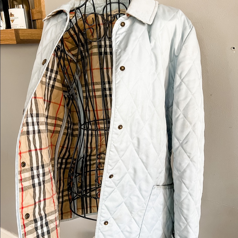 Burberry Light Blue Quilted Jacket